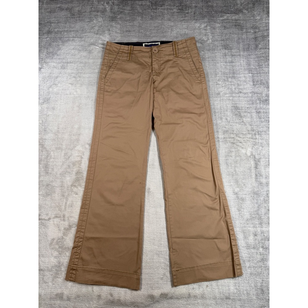 American Eagle Pants Womens 6 Tan Khaki Low Rise Flare Trousers Y2K Bootcut
